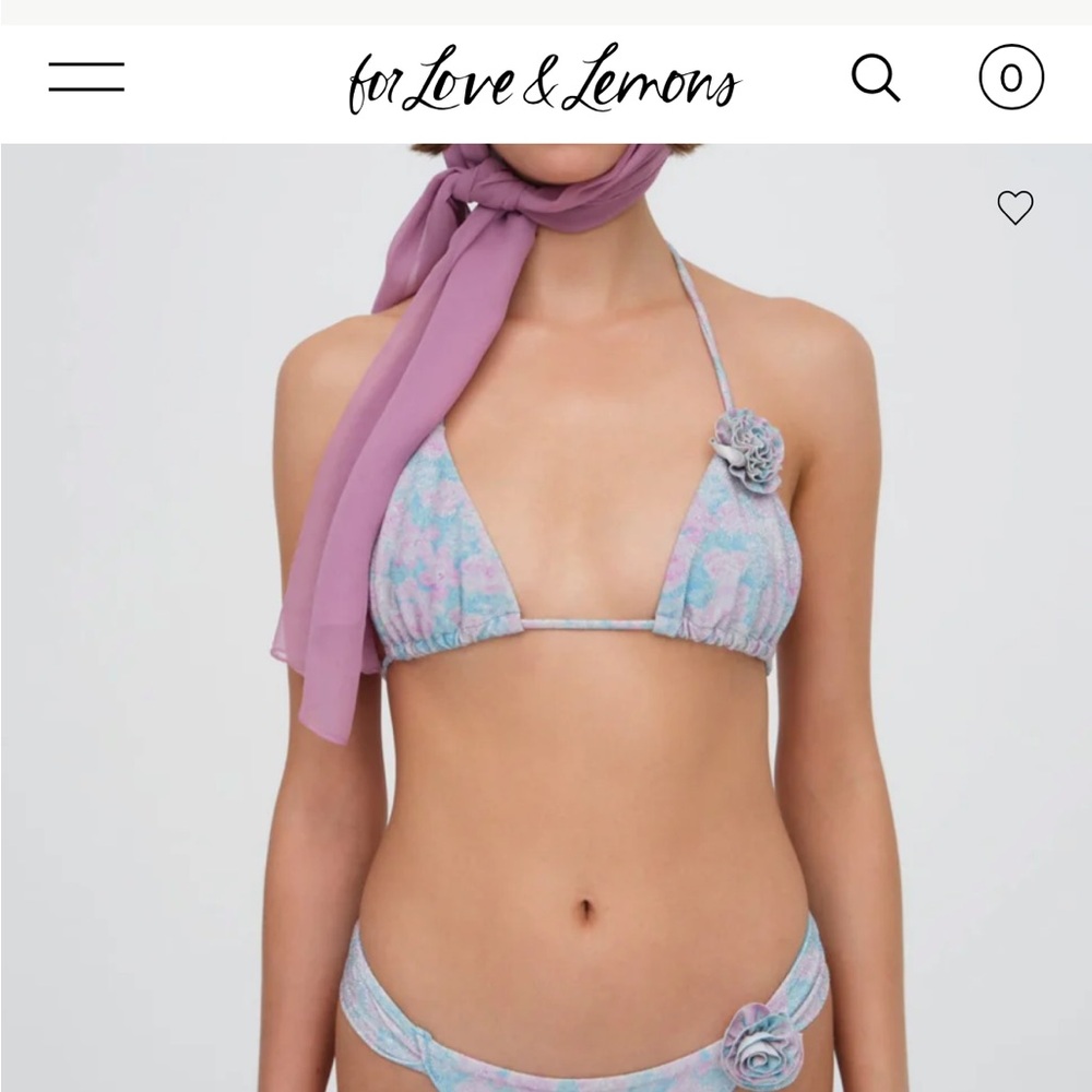 For Love & Lemons Collina Triangle Bikini Top SizeL